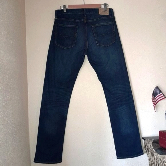 NWOT Polo Ralph Lauren Men's Varick Dark Blue Denim Jeans Slim/Straight Fit - Picture 7 of 9